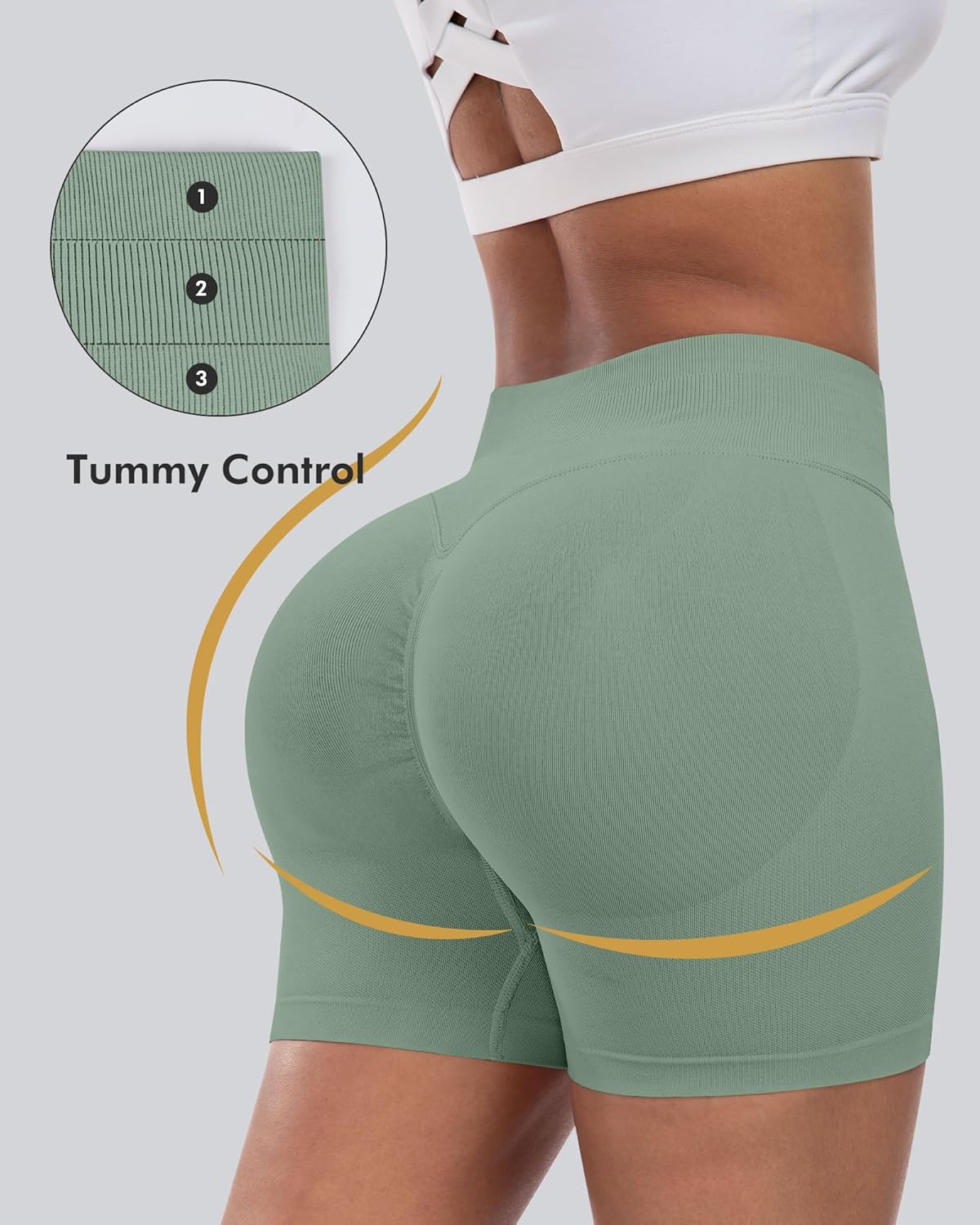 CHRLEISURE High Waist Workout Shorts